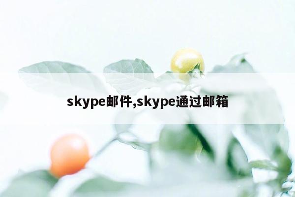 skype邮件,skype通过邮箱