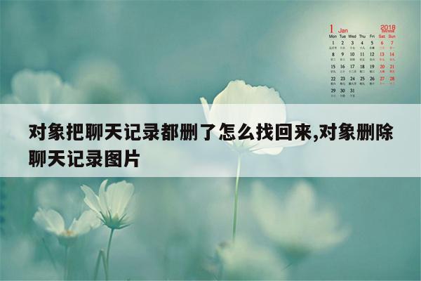 对象把聊天记录都删了怎么找回来,对象删除聊天记录图片