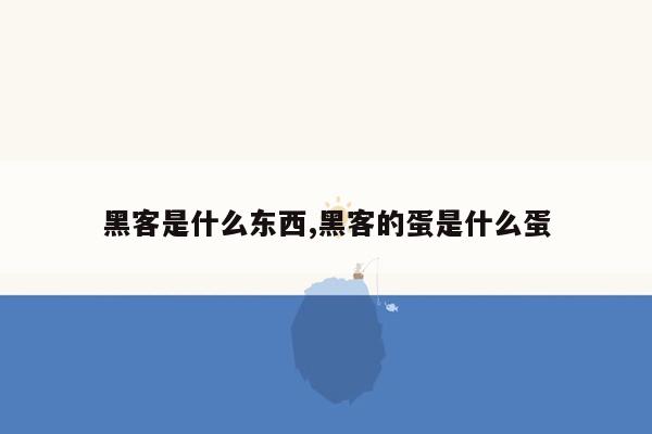 黑客是什么东西,黑客的蛋是什么蛋