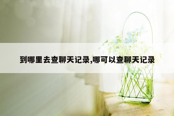 到哪里去查聊天记录,哪可以查聊天记录