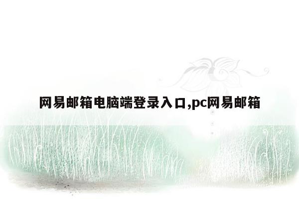 网易邮箱电脑端登录入口,pc网易邮箱