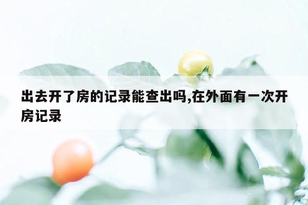 出去开了房的记录能查出吗,在外面有一次开房记录