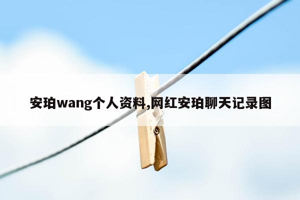 安珀wang个人资料,网红安珀聊天记录图