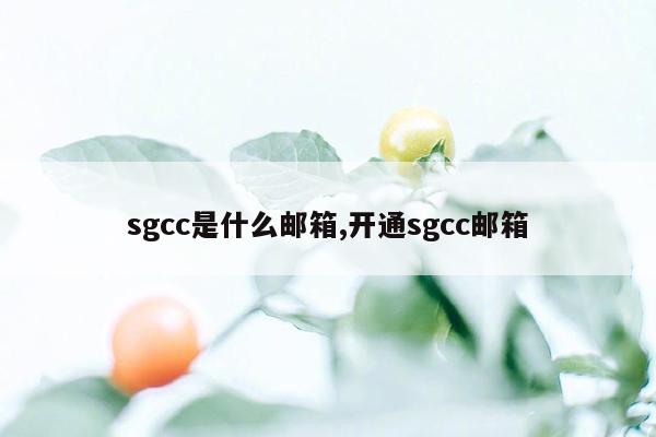 sgcc是什么邮箱,开通sgcc邮箱