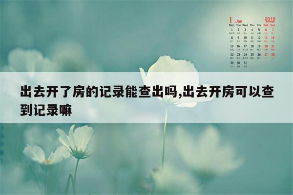 出去开了房的记录能查出吗,出去开房可以查到记录嘛